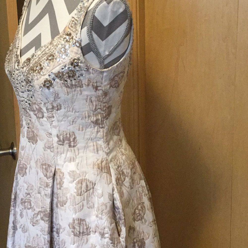 Aidan Mattox Metallic Jacquard Ball Gown - Picture 6 of 8